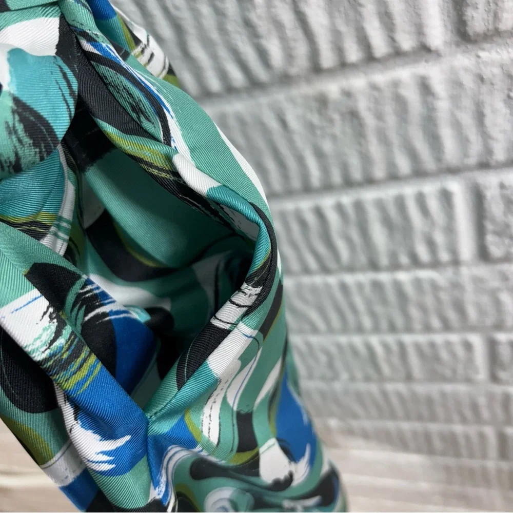 Jim Thompson 100% Silk Dress Teal Mod 6 - Picture 5 of 6